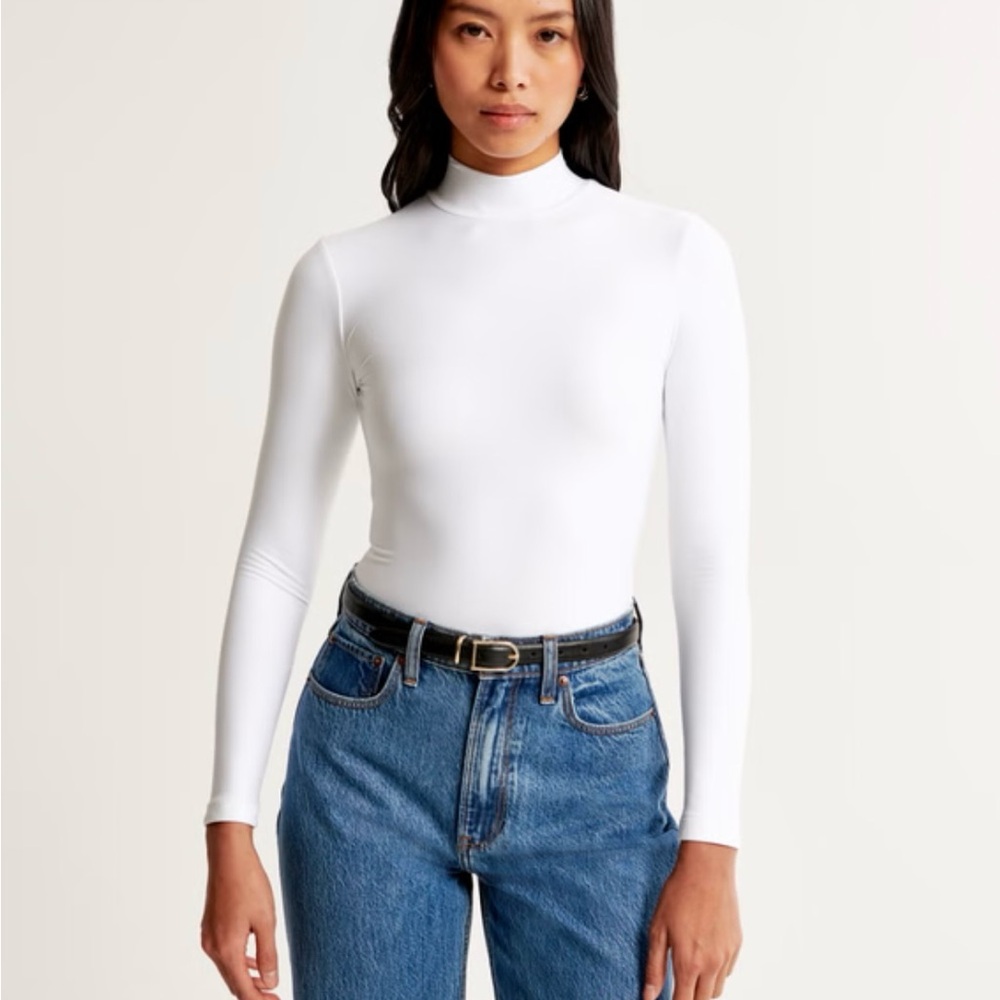 Abercrombie Mock Neck Long sleeve Body Suits - white & black.